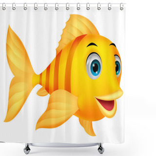 Personality  Cute Fish Cartoon Shower Curtains