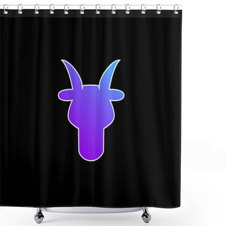Personality  Aries Bull Head Front Shape Symbol Blue Gradient Vector Icon Shower Curtains