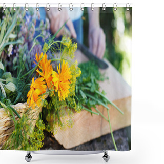 Personality  Fresh Herbs Shower Curtains