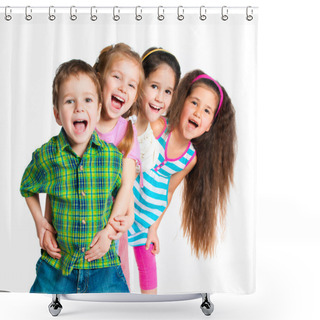 Personality  Laughing Small Kids Shower Curtains