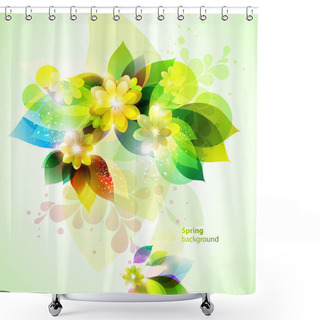 Personality  Floral Spring Background. Shower Curtains
