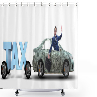 Personality  Business Concept Of Tax Payments Burden Shower Curtains