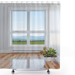 Personality  Empty Room With Beautiful View Shower Curtains