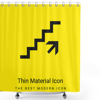 Personality  Ascending Stairs Signal Minimal Bright Yellow Material Icon Shower Curtains