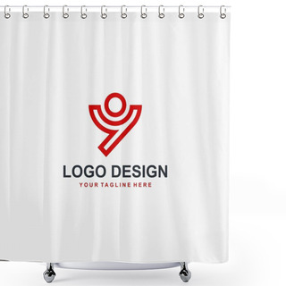 Personality  Letter Y Logo Design Vector. Technology Logo Design. Shower Curtains