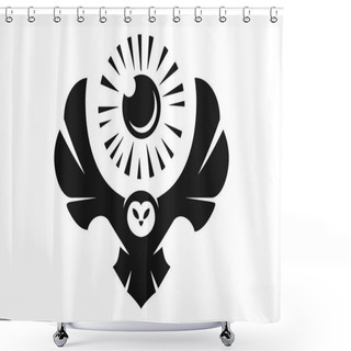 Personality  Flying Owl, All-seeing Eye Shower Curtains
