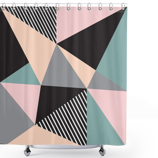Personality  Abstract Background With Triangles Shower Curtains