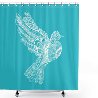 Personality  Zentangle Pigeon For Peace Day Shower Curtains
