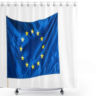 Personality  Blue European Union Flag Isolated On White Shower Curtains