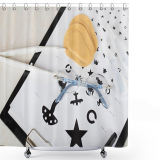 Personality  Eye Pad For Correcting Crossed Eyes.  Shower Curtains