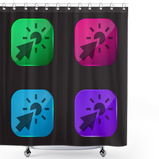 Personality  Arrow Four Color Glass Button Icon Shower Curtains