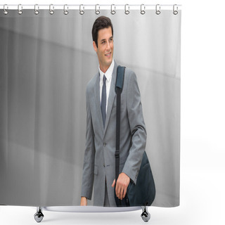 Personality  Business Executive Young Adult Successful Smiling Corporate Working Man Handsome Shower Curtains