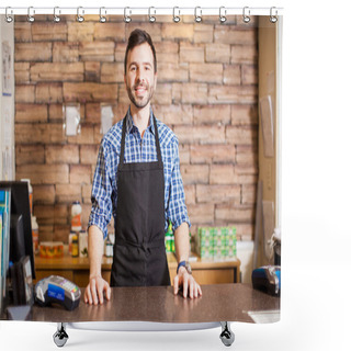 Personality  Business Owner Standing Shower Curtains