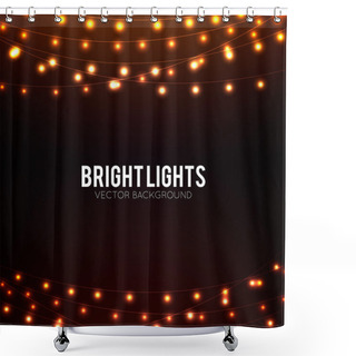 Personality  Golden Glowing Lights Background Shower Curtains