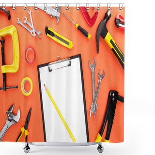 Personality  Clipboard And Reparement Tools Shower Curtains