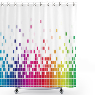 Personality  Colorful Rainbow Square Mosaic Shower Curtains