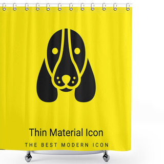 Personality  Basset Hound Dog Head Minimal Bright Yellow Material Icon Shower Curtains