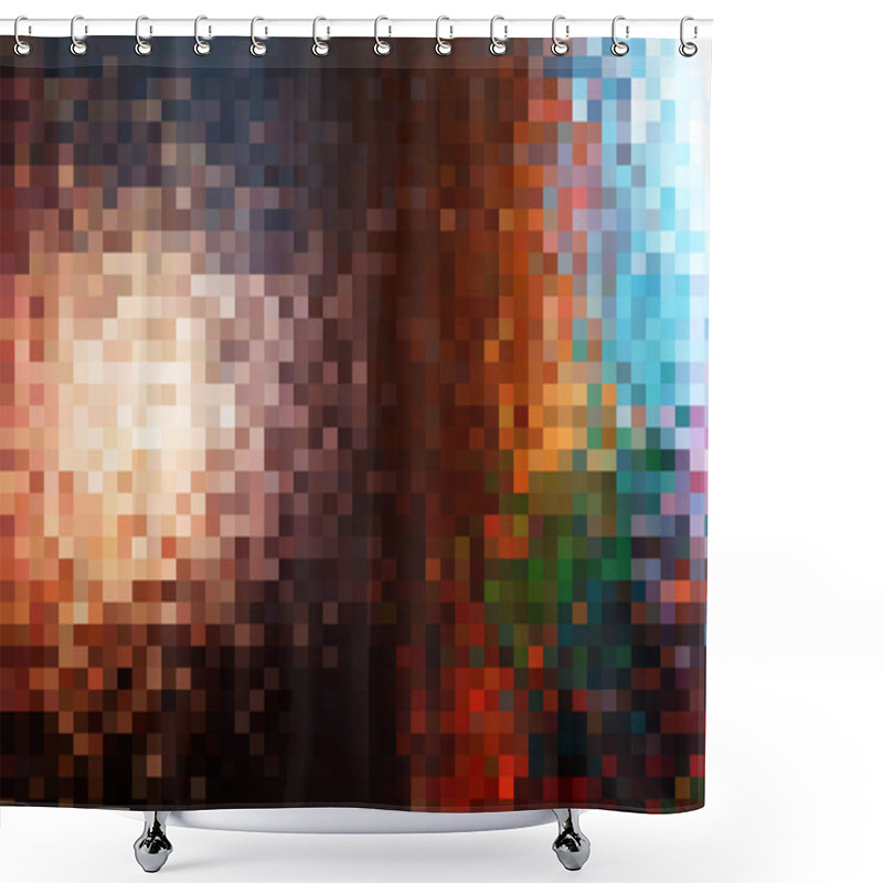 Personality  abstract pixels background shower curtains