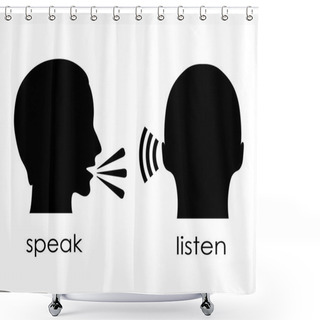 Personality  Speak And Listen Symbol Shower Curtains