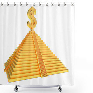 Personality  Golden Pyramid Dollar Shower Curtains