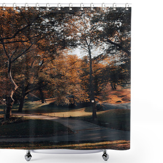 Personality  Central Park With Walkways And Autumn Trees In New York City  Shower Curtains