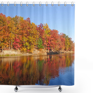 Personality  Autumn Reflections On Strahl Lake In Brown County State Park Shower Curtains