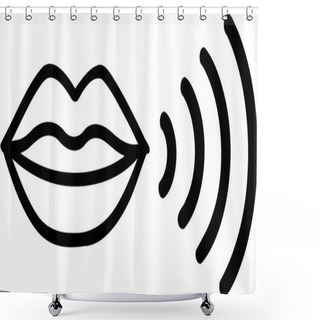 Personality  Mouth Speaking Icon Shower Curtains
