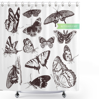 Personality  Butterfly Set. Shower Curtains