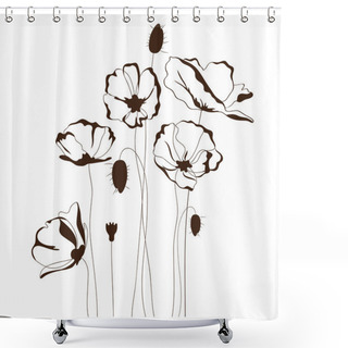 Personality  Poppy Design, Floral Background Shower Curtains