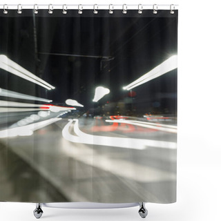 Personality  Long Exposure Of Bright Lights On Busy Road At Nighttime In City Shower Curtains