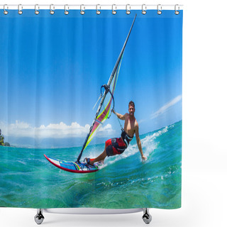 Personality  Windsurfing Shower Curtains
