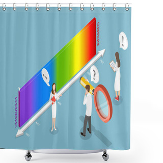 Personality  3D Isometric Flat Vector Conceptual Illustration Of Different Types Of Electromagnetic Radiation By Their Wavelengths, Educational School Physics Shower Curtains