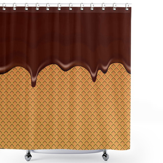 Personality  Chocolate Flowing On The Wafer Shower Curtains