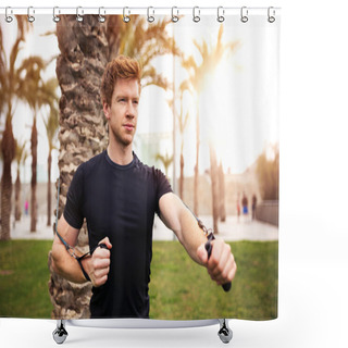 Personality  Man Pursuing His Sport Goal Shower Curtains