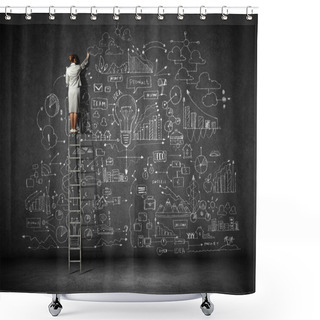 Personality  Big Business Plan Shower Curtains