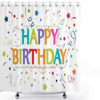 Personality  Happy Birthday Greetings Card Shower Curtains
