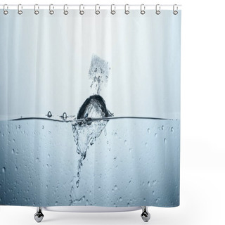 Personality  Ice Cube In Water With Splash, Isolated On White Shower Curtains