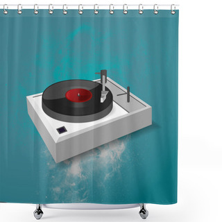 Personality  Vector Illustration Of A Dj-mixer. Shower Curtains