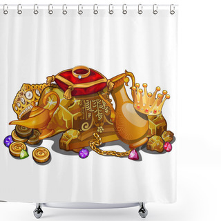 Personality  Royal Gold Treasure, Crown And Precious Relics Shower Curtains