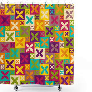 Personality  Seamless Geometric Ethnic Pattern Background Shower Curtains