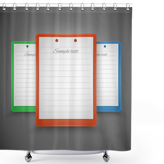 Personality  Notepads Of Vector Design Shower Curtains