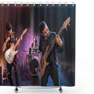 Personality  Rock Band On Stage Shower Curtains