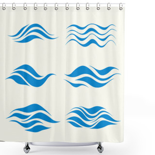 Personality  Set Vektor Waves Shower Curtains