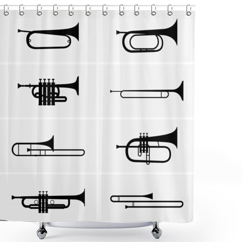 Personality  Trumpets Shower Curtains