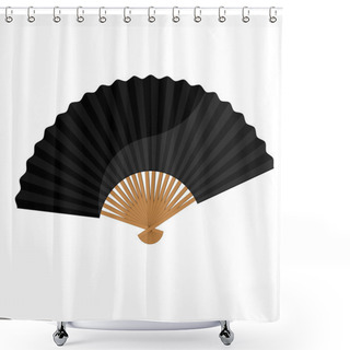 Personality  Black Folding Fan Shower Curtains