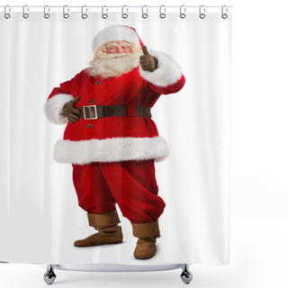 Personality  Santa Claus Standing On White Background Shower Curtains