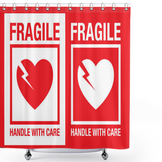 Personality  Fragile Heart Icon - Vector Illustration Shower Curtains