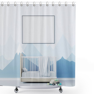 Personality  Baby Boy S Room, Cradle And Poster Close Up Shower Curtains
