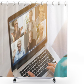Personality  Video Chat From A Laptop. Shower Curtains