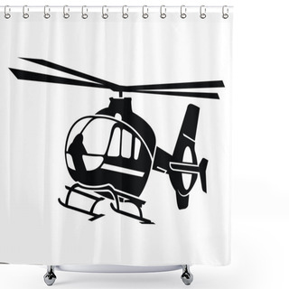 Personality  Helicopter Symbol Shower Curtains